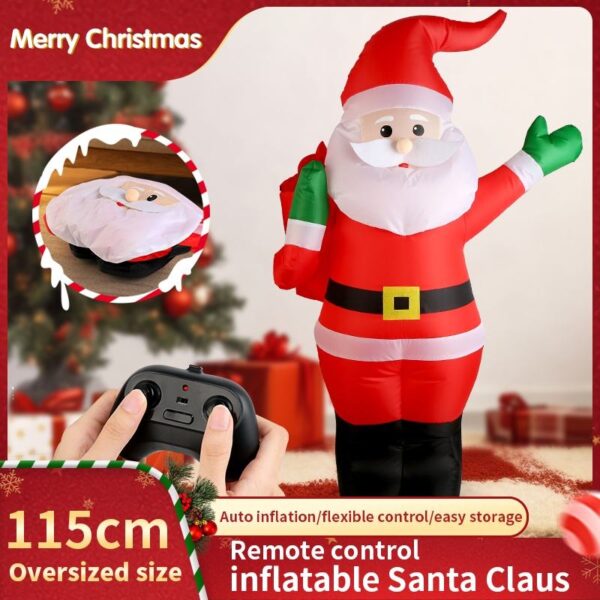 Toy Wholesaler China 113CM Remote Control Musical Moving Large 360 Degree Rotation Christmas Inflatable Santa Claus Toys - Imagen 5