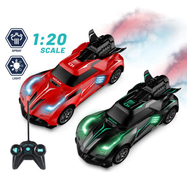 B2B Toy Supplier 2.4G 1: 20 Radio Control Spraying Stunt Drift Racing Spray Remote Control Toy Car RC Stunt Car with Light