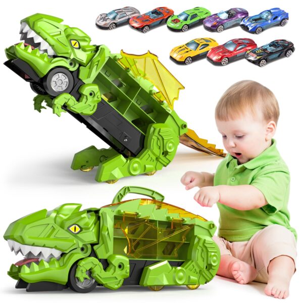 Wholesale Dinosaur Eating Cars Toy Truck Transport Carrier Car Dinosaur Truck Friction Toy Vehicle for Kids