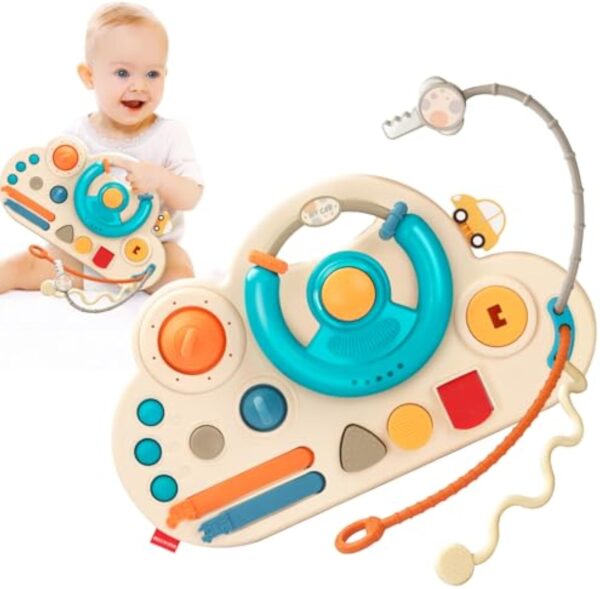 Educational Multi-functional Baby Sensory Toys Kids Busy Board Steering Wheel Gaming Montessori Toys