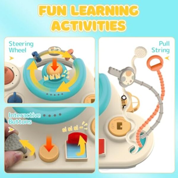 Educational Multi-functional Baby Sensory Toys Kids Busy Board Steering Wheel Gaming Montessori Toys - Image 2