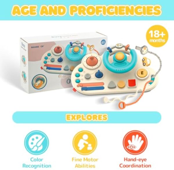 Educational Multi-functional Baby Sensory Toys Kids Busy Board Steering Wheel Gaming Montessori Toys - Image 4