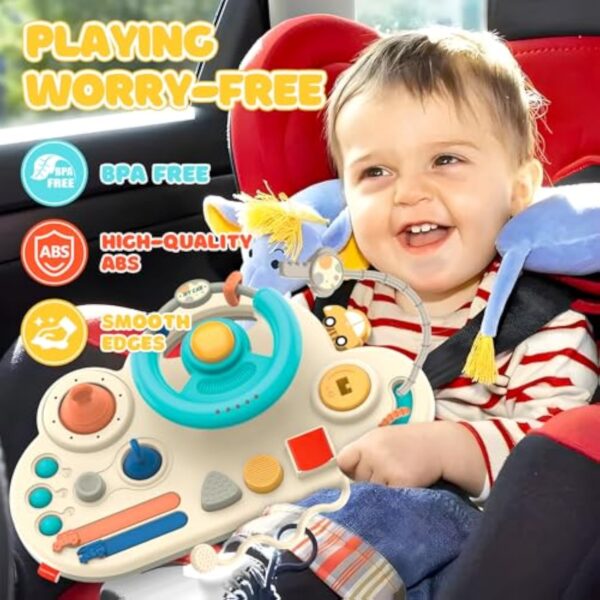 Educational Multi-functional Baby Sensory Toys Kids Busy Board Steering Wheel Gaming Montessori Toys - Image 6