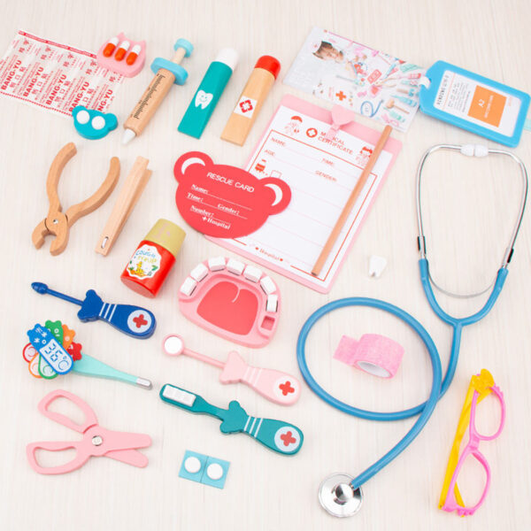 Girl Toys Wooden Intelligence Development Toy Nurse Pretend Play Preschool Sets Doctor Toys - 영상 2