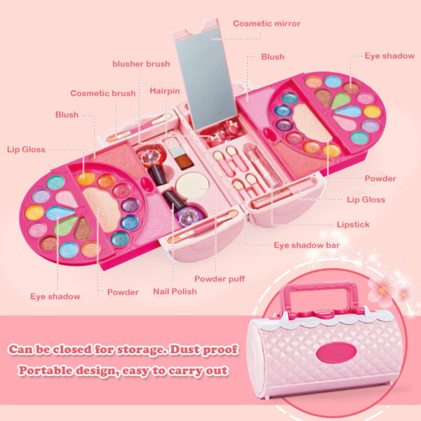 Girl Toys Children's Beauty Fashion Play Girls DIY Make Up Game Kit Case Kids Cosmetics Kids Makeup Set - 画像 3