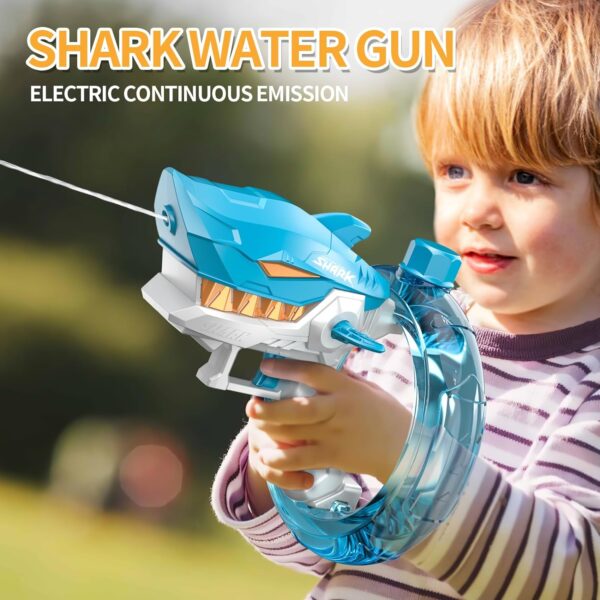 Kids Outdoor Toys Cool Shark Shape Adult Water Gun Electric Water Gun Up to 32 ft Long Range Automatic Water Gun for Kids - Изображение 5