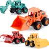 Toy Cars Colorful 4 Pack Friction Powered Construction Truck Toys Vehicles Construction Toys