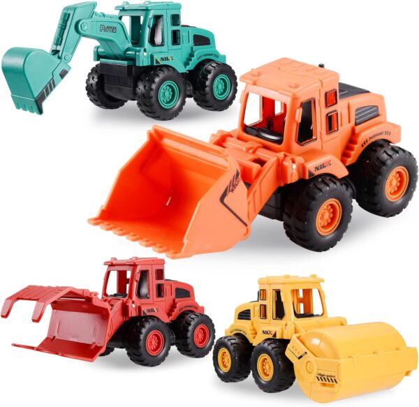 Toy Cars Colorful 4 Pack Friction Powered Construction Truck Toys Vehicles Construction Toys