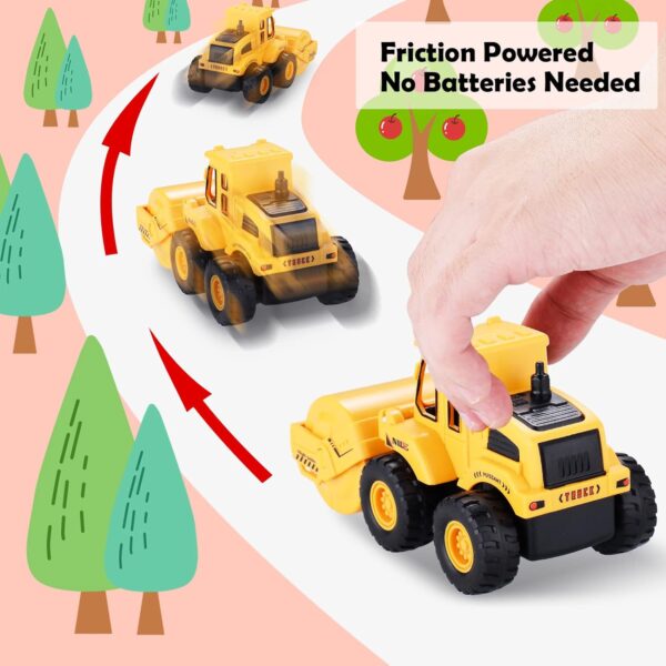 Toy Cars Colorful 4 Pack Friction Powered Construction Truck Toys Vehicles Construction Toys - 画像 2