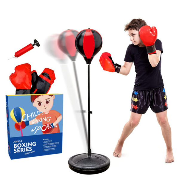 High Quality Kids Outdoor Sport Toys Adjustable Kid Punching Bag Included Boxing Sport Toys Gloves Free Standing Punching Ball