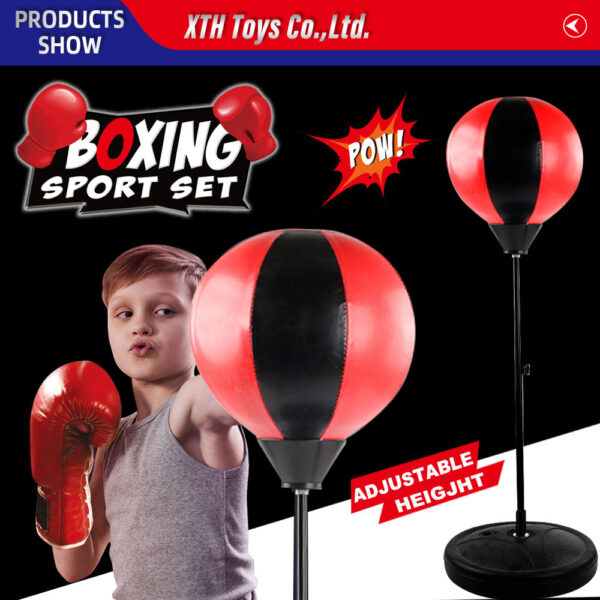 High Quality Kids Outdoor Sport Toys Adjustable Kid Punching Bag Included Boxing Sport Toys Gloves Free Standing Punching Ball - 图片 2