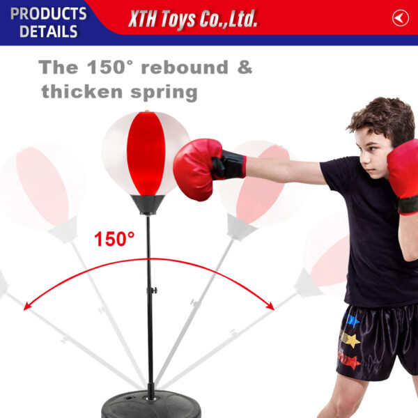 High Quality Kids Outdoor Sport Toys Adjustable Kid Punching Bag Included Boxing Sport Toys Gloves Free Standing Punching Ball - 图片 3