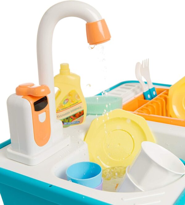 High Quality Pretend Kitchen Play Toy Mini Washing Machine Washing Sink Circulate Water Faucet Role Play - 영상 2