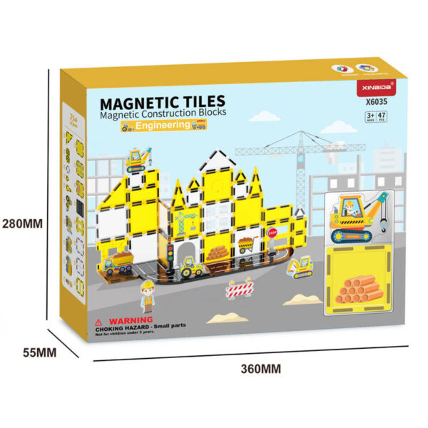 ABS Plastic Engineering Series Magnetic Tiles Set For Kids Magnetic Toy Block DIY Magnetic Play Blocks - Image 4