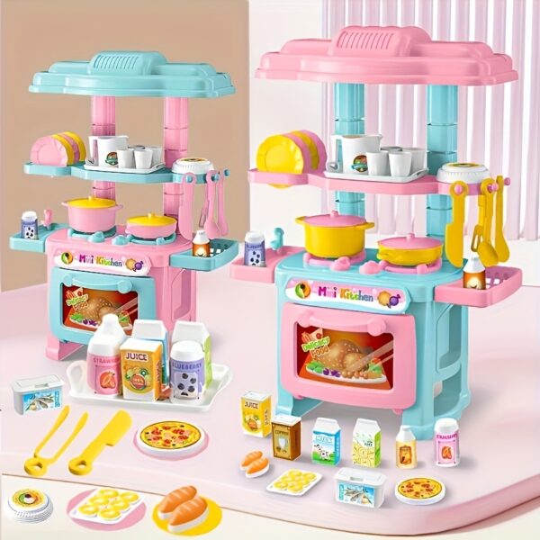 Mini Role Play Pretend Play Toys Small Appliances Portable Food Toys Real Cooking Kitchen Toys Set for Kids - 图片 2