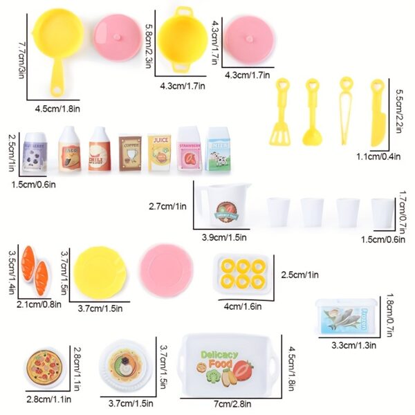 Mini Role Play Pretend Play Toys Small Appliances Portable Food Toys Real Cooking Kitchen Toys Set for Kids - 图片 3