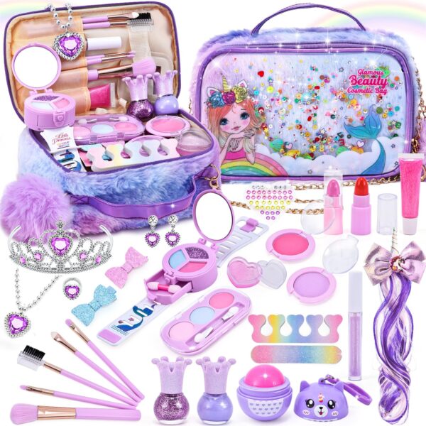 Whole Sale Organic Kids Princess Pretend Play Makeup Kit Mermaid Makeup Set for Girls