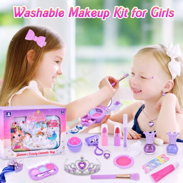 Whole Sale Organic Kids Princess Pretend Play Makeup Kit Mermaid Makeup Set for Girls - Изображение 2