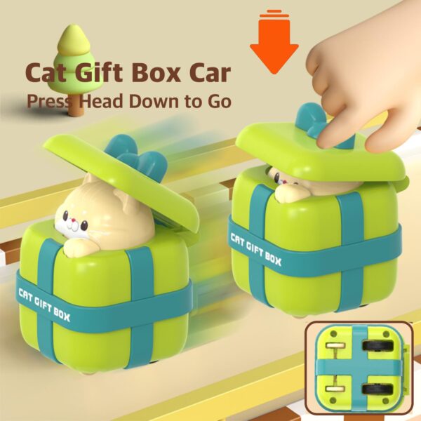 Baby Toys Car Other Friction Toy Vehicle Press And Go Cartoon Cat Gift Box Cars - Imagem 3