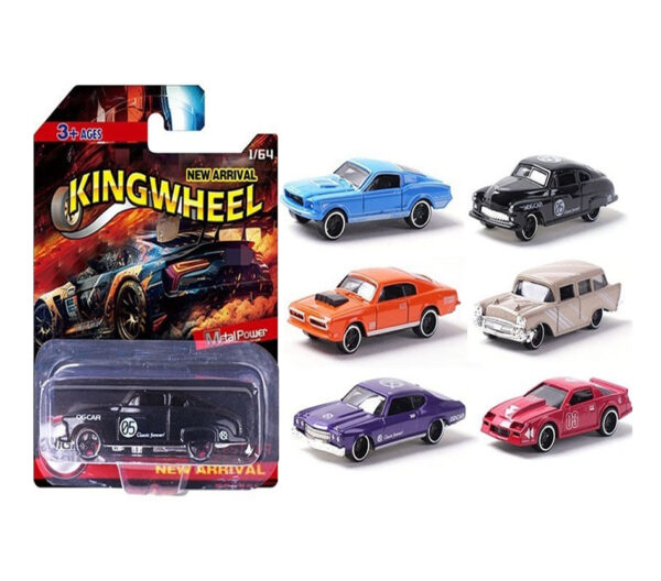 Hot 6Pcs/Set King wheels 1:64 Scale Alloy Pull Back Diecast Toys Collection Vehicles Model Toys Car - Imagem 2