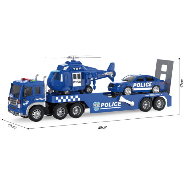 3 IN 1 Coche De Juguete Helicopter Police Cars Toy Set Kids Truck Trailer Toys with Friction Cars Toy - Bild 5