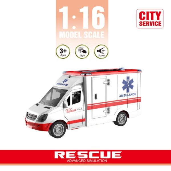 Hot Sale Kid 1:16 Inertial Friction Toy Ambulance Sound Medical Ambulance Rescue Vehicle Toys - Изображение 5