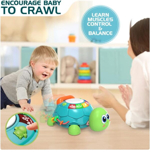 High Quality Cartoon Baby Crawling Induction Cartoon Turtle Telephone Musical Phone Toy Educational Games - Изображение 3