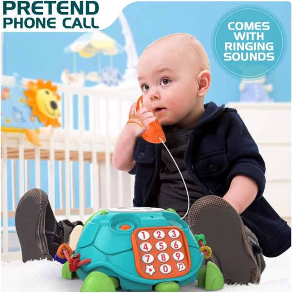 High Quality Cartoon Baby Crawling Induction Cartoon Turtle Telephone Musical Phone Toy Educational Games - Изображение 5