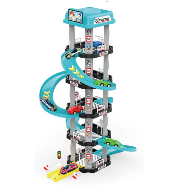 New Design Boys Play Game Set City 5 Floors Racing Track Sliding Car Parking Garage Toy for Kids