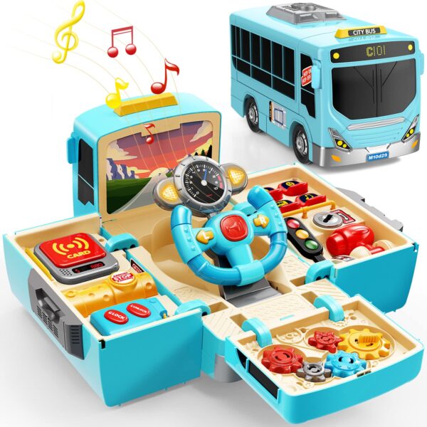 Wholesale Deformation School Bus Pretend Play Driving Simulator Car Toy