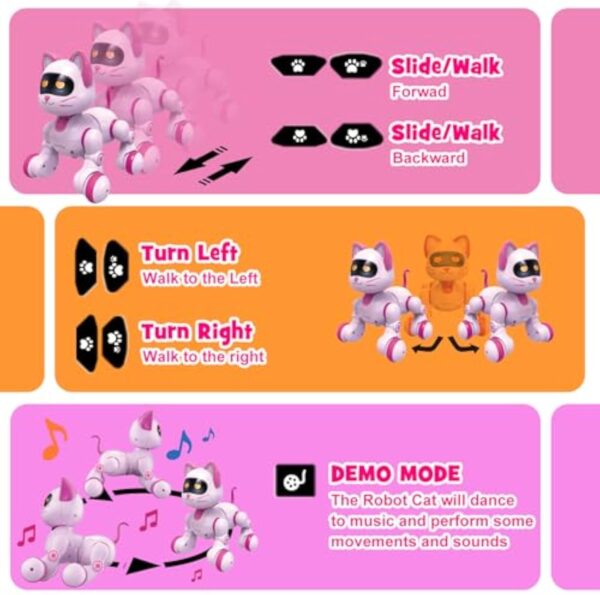 Kids Educational Rechargeable Electric Dancing Interactive Programable Intelligent Remote Control Robot Cat - Image 3