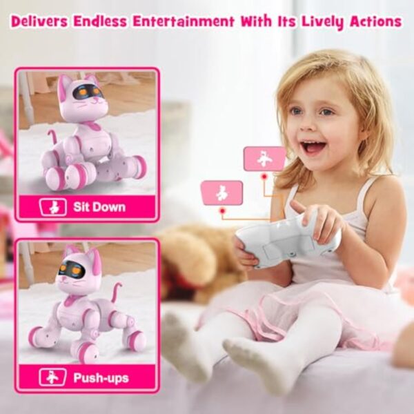 Kids Educational Rechargeable Electric Dancing Interactive Programable Intelligent Remote Control Robot Cat - Image 4