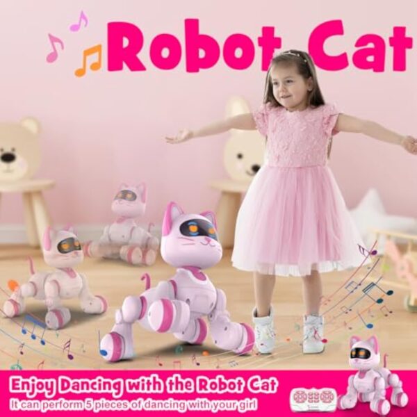 Kids Educational Rechargeable Electric Dancing Interactive Programable Intelligent Remote Control Robot Cat - Image 5