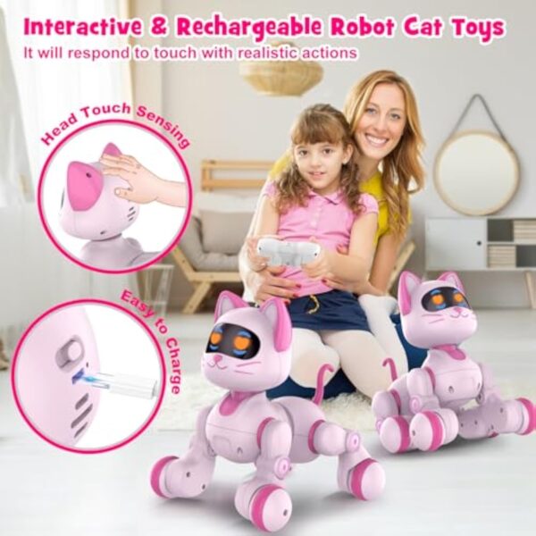 Kids Educational Rechargeable Electric Dancing Interactive Programable Intelligent Remote Control Robot Cat - Image 6