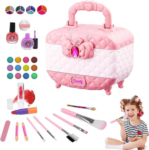 Little Girls Makeup Kit Baby Kids Makeup Box Kit Set Toys for Girls 8years