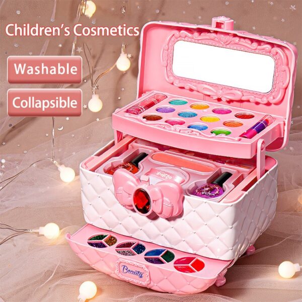 Little Girls Makeup Kit Baby Kids Makeup Box Kit Set Toys for Girls 8years - Изображение 4