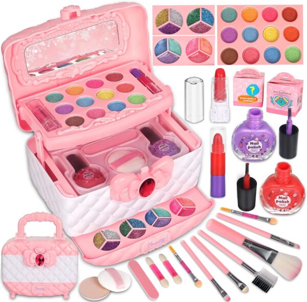 Little Girls Makeup Kit Baby Kids Makeup Box Kit Set Toys for Girls 8years - Изображение 5