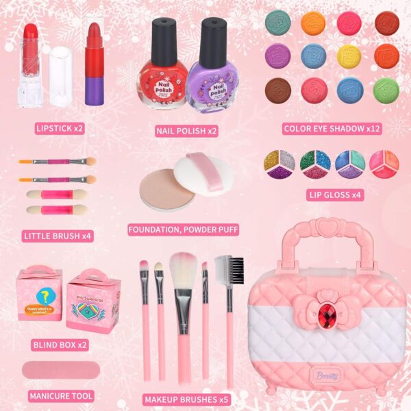 Little Girls Makeup Kit Baby Kids Makeup Box Kit Set Toys for Girls 8years - Изображение 6