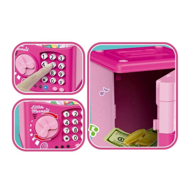 Girl Toys Novelty Kids Safe Plastic Paper Money Saving Boxes Digital Password Electronic Atm Piggy Bank - Imagen 3