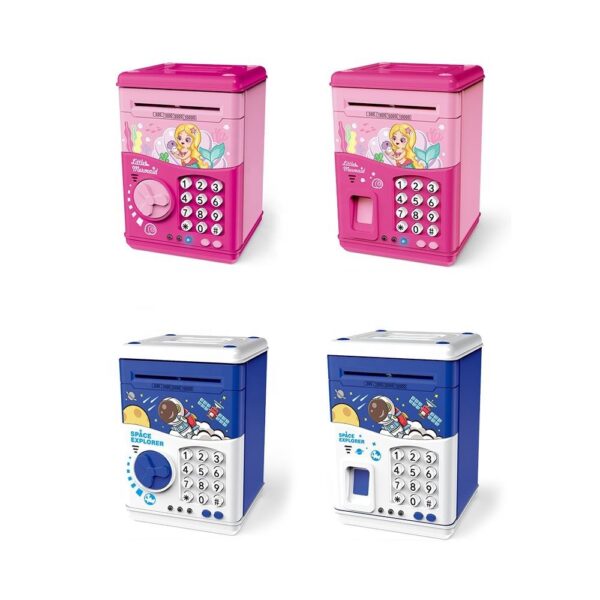 Girl Toys Novelty Kids Safe Plastic Paper Money Saving Boxes Digital Password Electronic Atm Piggy Bank - Imagen 4