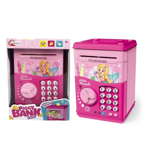 Girl Toys Novelty Kids Safe Plastic Paper Money Saving Boxes Digital Password Electronic Atm Piggy Bank - Imagen 5