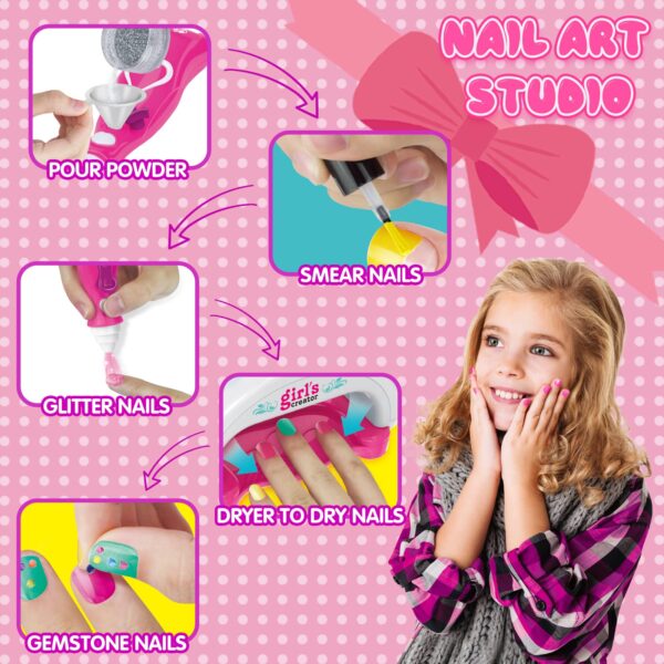 Wholesale Pretend Play Kids Nail Polishing Game Beauty Nail Machine Kids Makeup Sets Toy - Imagem 6