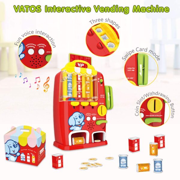 Role Pretend Play Kids Drink Machine Games Mini Interactive Toy Vending Machine for Kids - Imagen 2