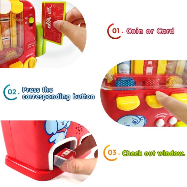 Role Pretend Play Kids Drink Machine Games Mini Interactive Toy Vending Machine for Kids - Imagen 3