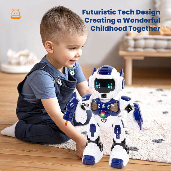 Intelligent Robot Shooting Walking Programmable Smart Cute Robot Cartoon Toy LED Lights Educational RC Robots - Image 3