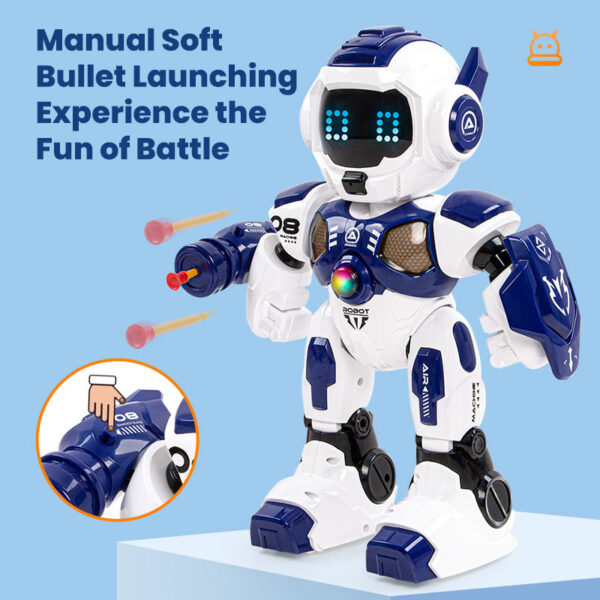 Intelligent Robot Shooting Walking Programmable Smart Cute Robot Cartoon Toy LED Lights Educational RC Robots - Image 4