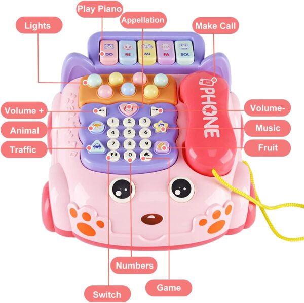 Multifunctional Cute Children's Infant Virtual Story Machine Whack A Mole Game Music Toy Telephone Toys for Kids - Изображение 3