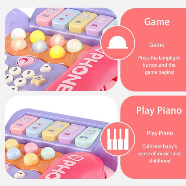 Multifunctional Cute Children's Infant Virtual Story Machine Whack A Mole Game Music Toy Telephone Toys for Kids - Изображение 4