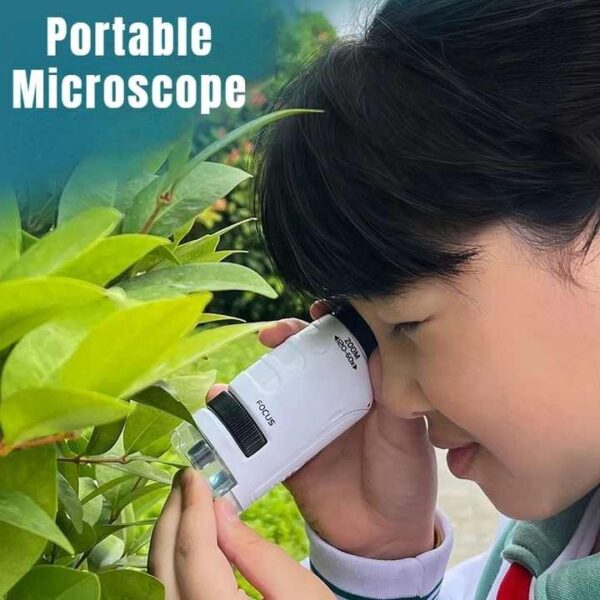 Student Portable Handheld Microscope 60x Kids Mini Toy Pocket Microscope for Kids - Изображение 6