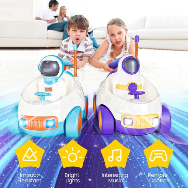 Wholesale RC Car Toys 2 Channels Cartoon Astronaut Remote Control Electric Space Car for Toddlers - Imagem 2